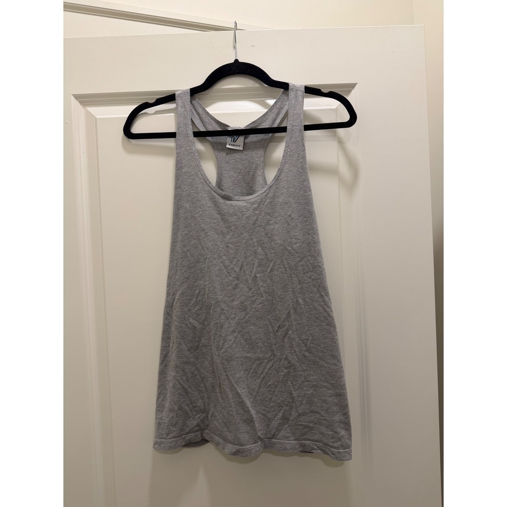 Varsity Gray Racerback Tank Top Heather Gray Athletic Cheer Top Medium